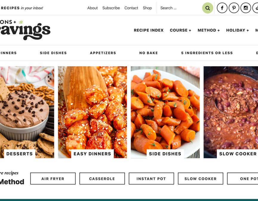 Crayons and Cravings website screenshot