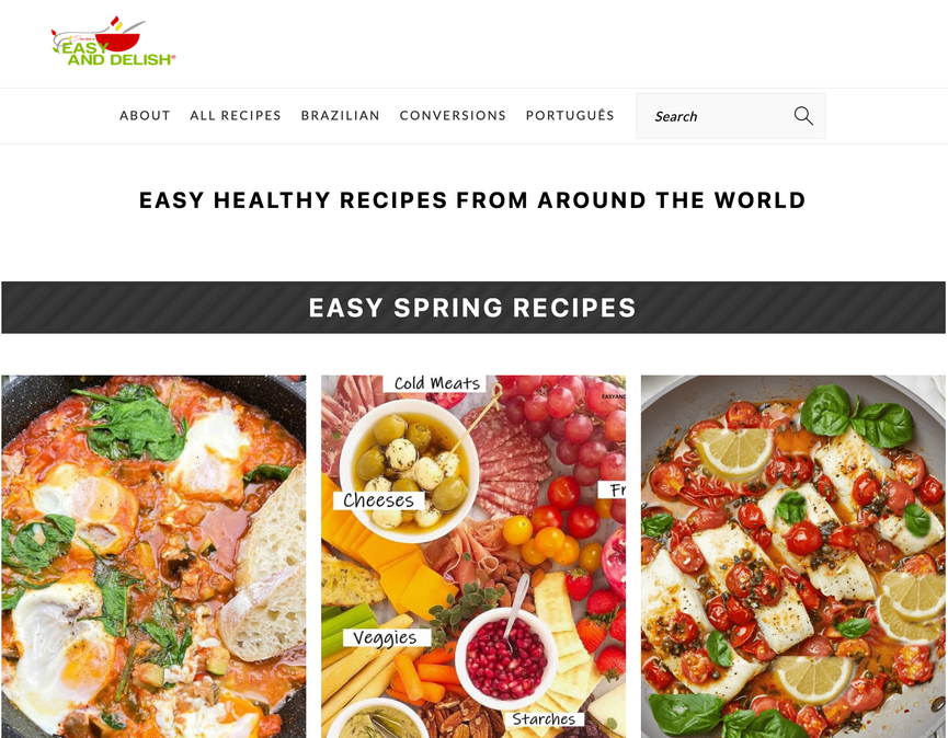 Easy and Delish website screenshot