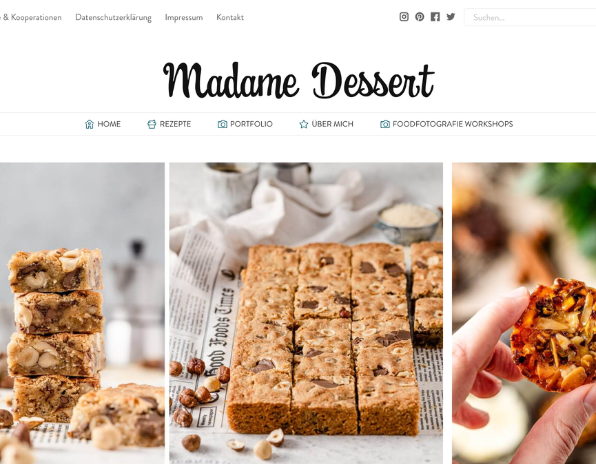 Madame Dessert website screenshot
