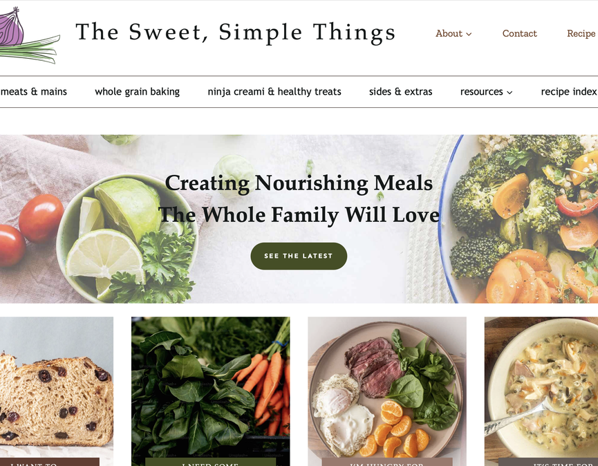 The Sweet, Simple Things website screenshot