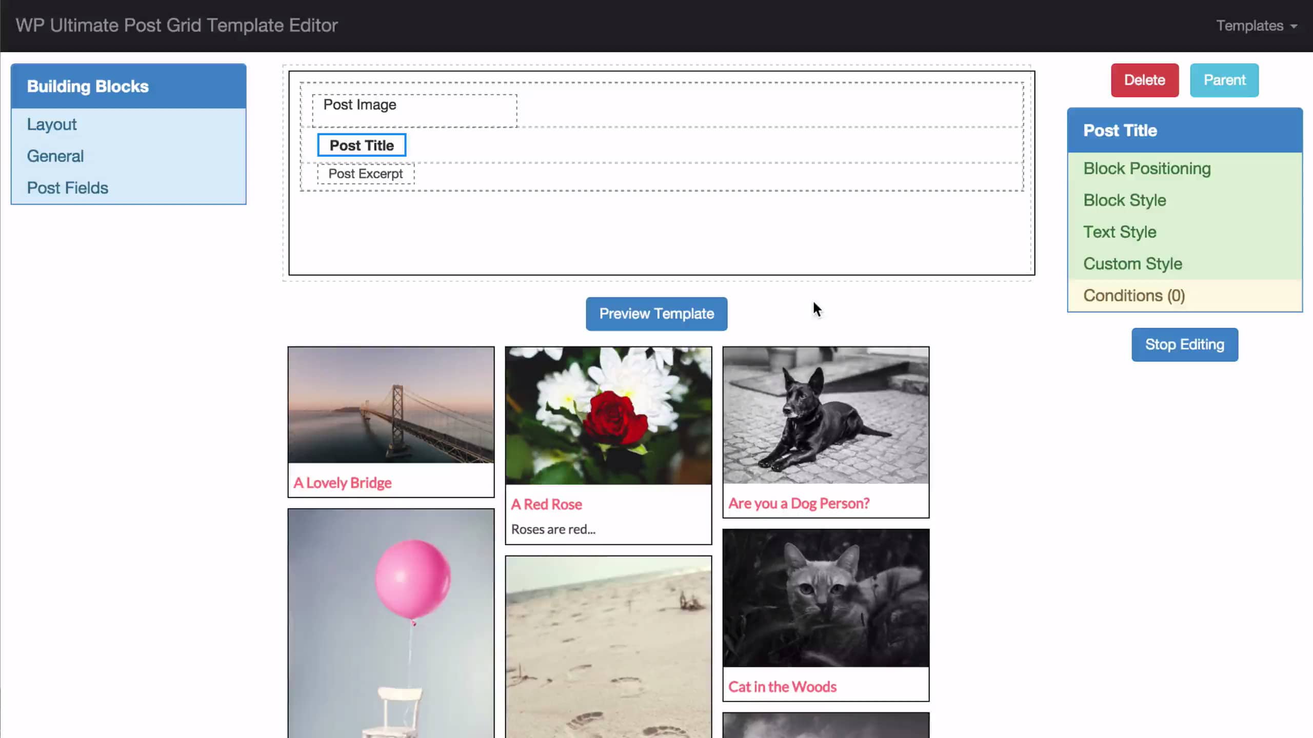 Template Editor Background Color Bootstrapped Ventures