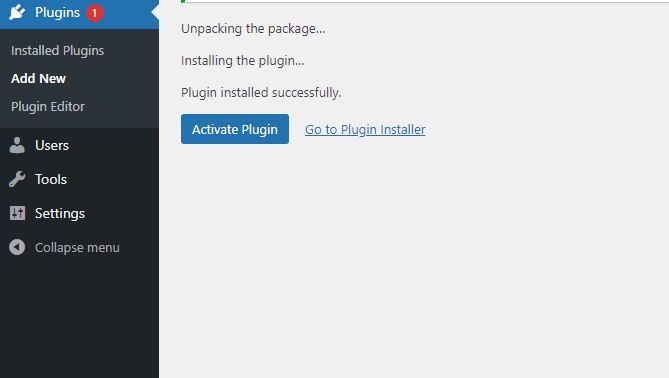 Activate plugin