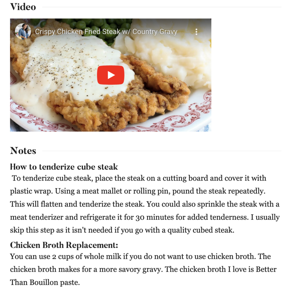 Embedding videos to recipe cards with WP Recipe Maker