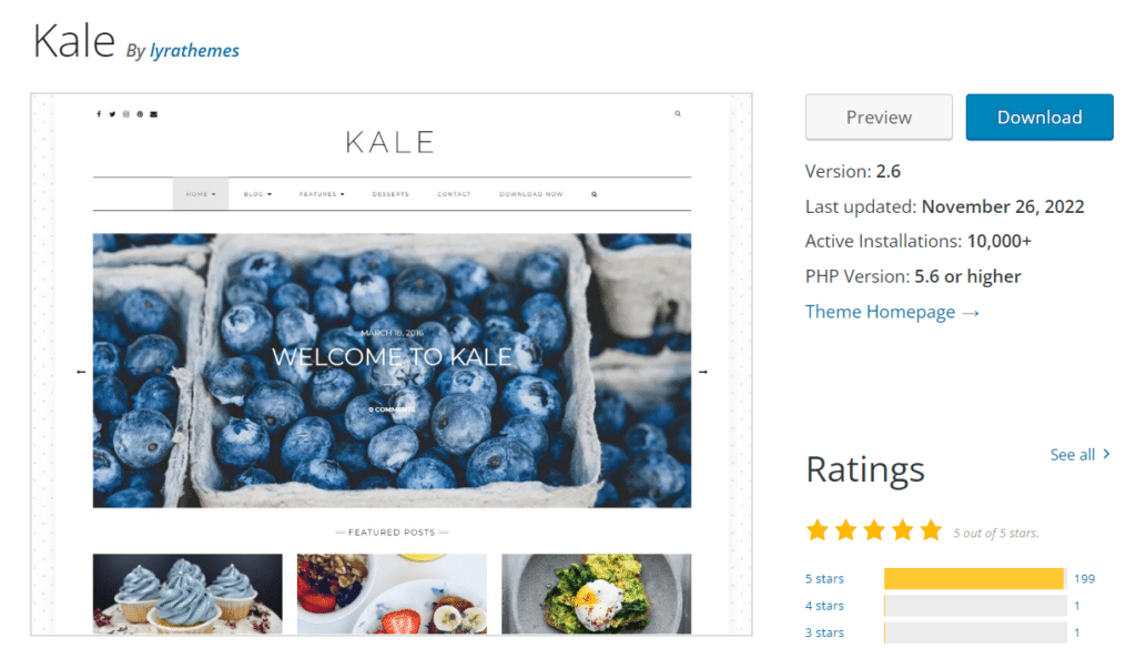 The Kale WordPress food blog theme has many layouts for your blog posts