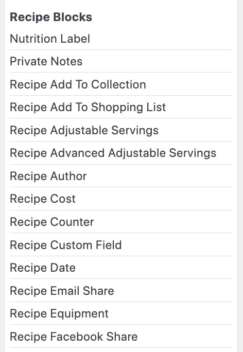 Choose the share button you want to add to your recipe card