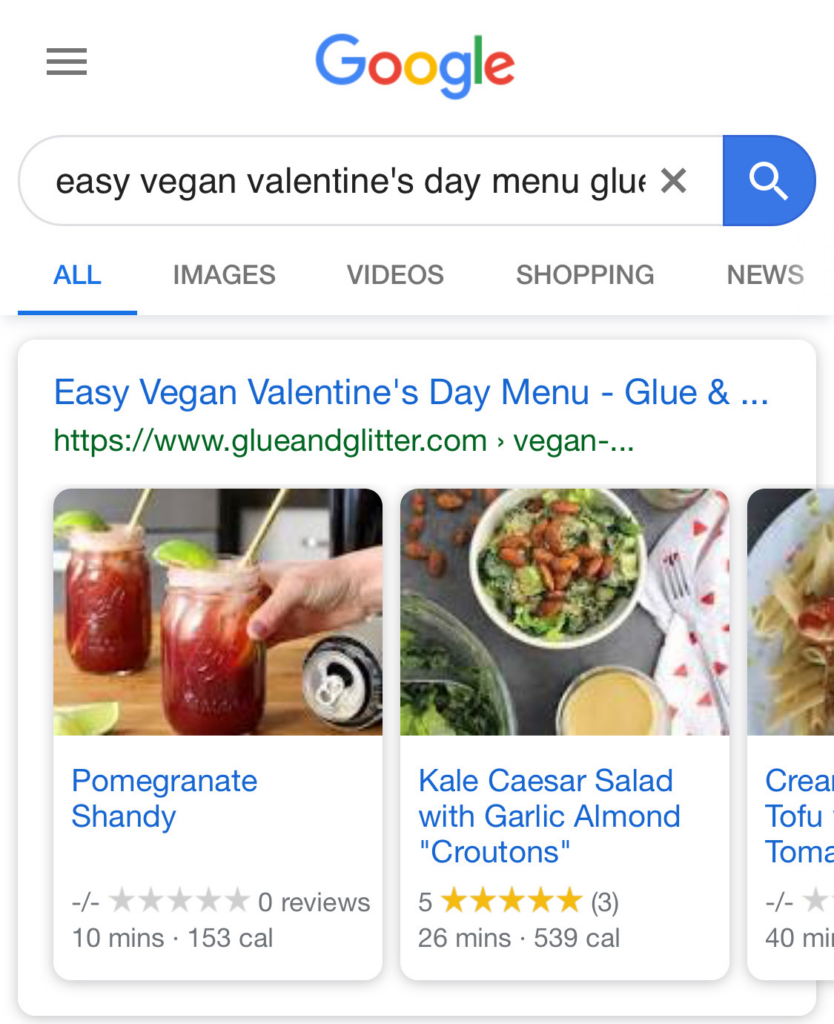 WP Recipe Maker adds metadata to recipes, which gives them to chance to appear as a carousel in Google Search Results