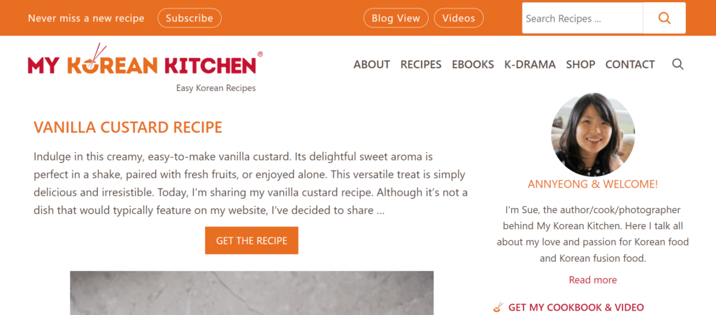My Korean Kitchen uses WP Recipe Maker to store and display recipes.