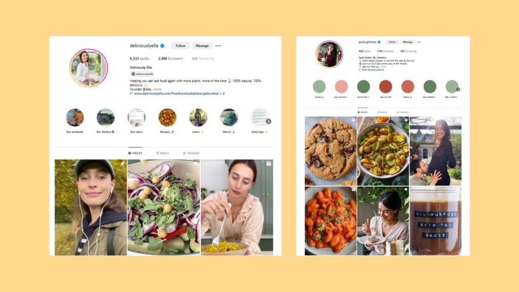 Instagram food portfolios