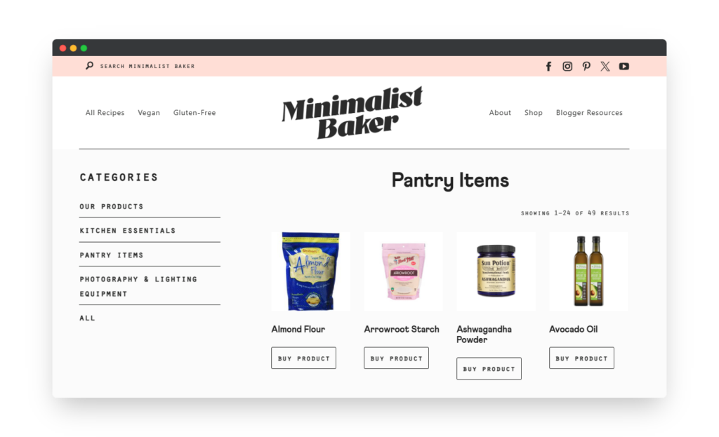 Minimalist Baker shop