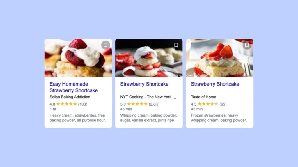 Visual snippets on Google