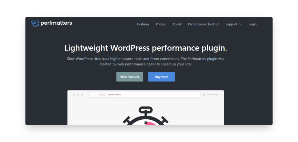 Perfmatters homepage