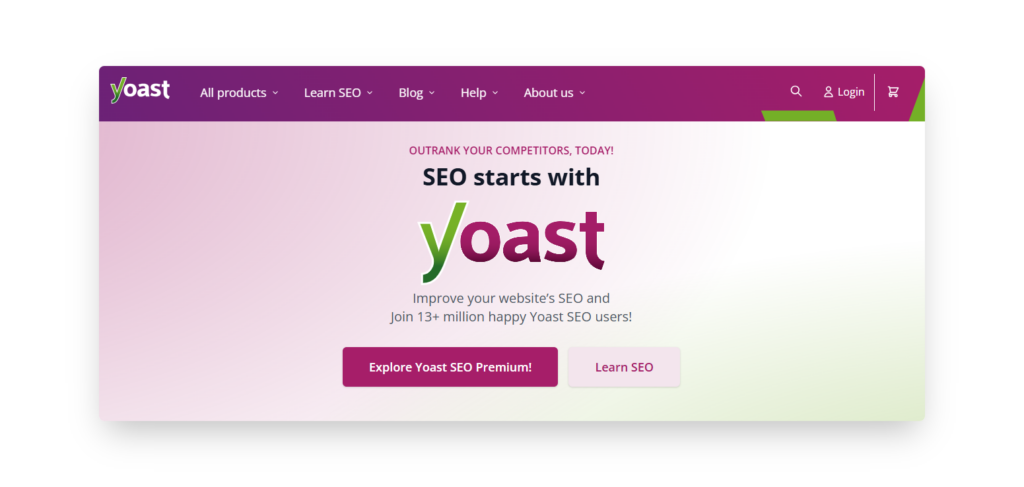 Yoast SEO homepage