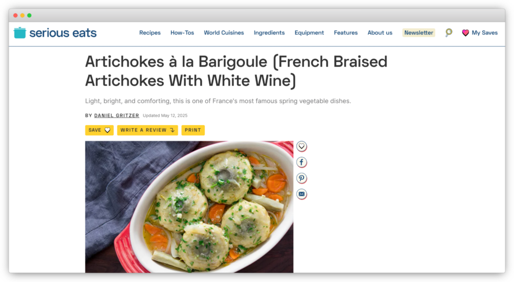Serious eats recipe example