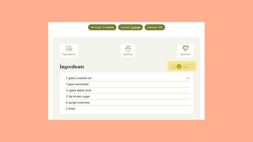Adjustable Servings in WP Recipe Maker