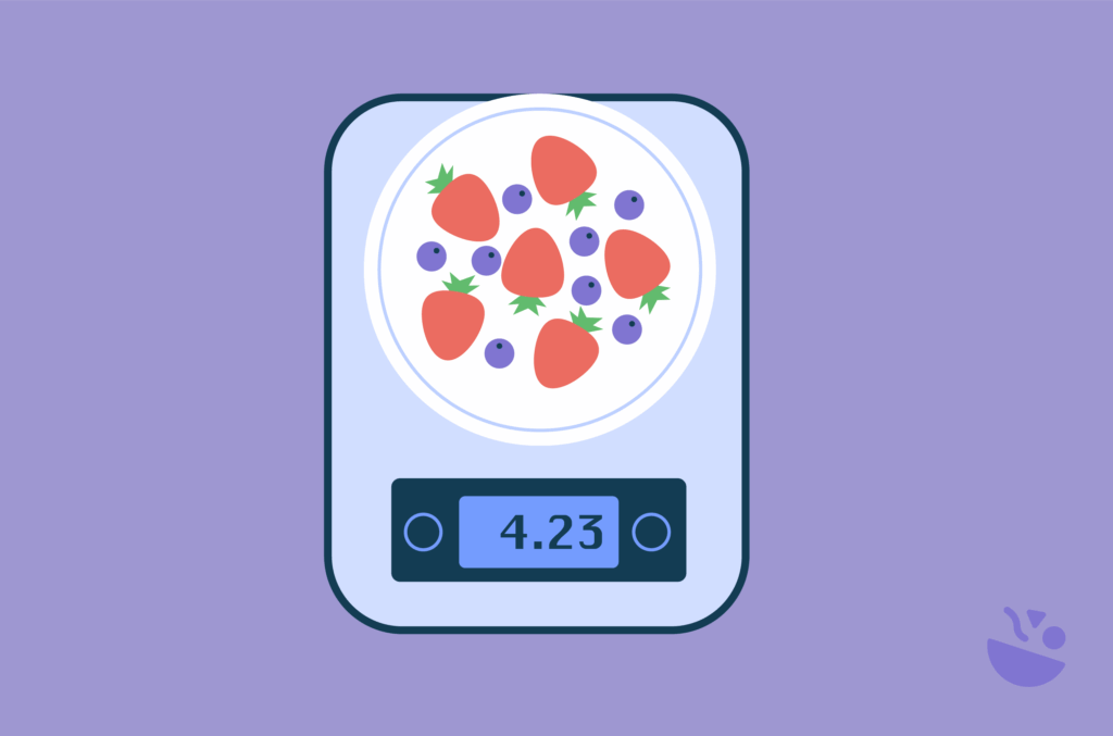Why You Should Weigh Ingredients Instead of Using Cups Features Image showing a scale with a plate with berries on it