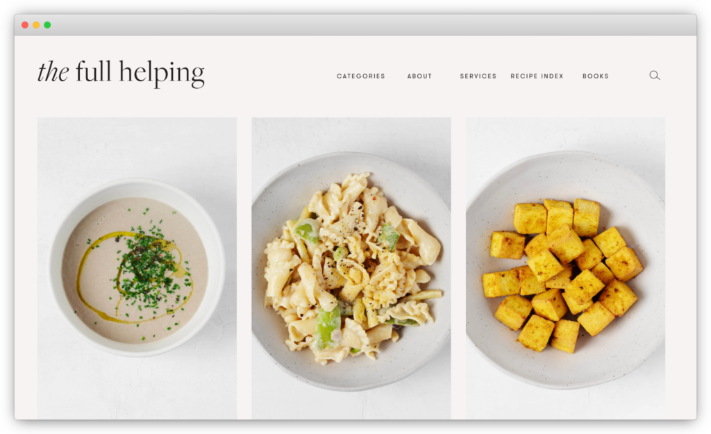The Full Helping homepage