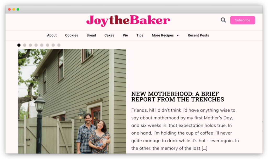 Joy the Baker homepage