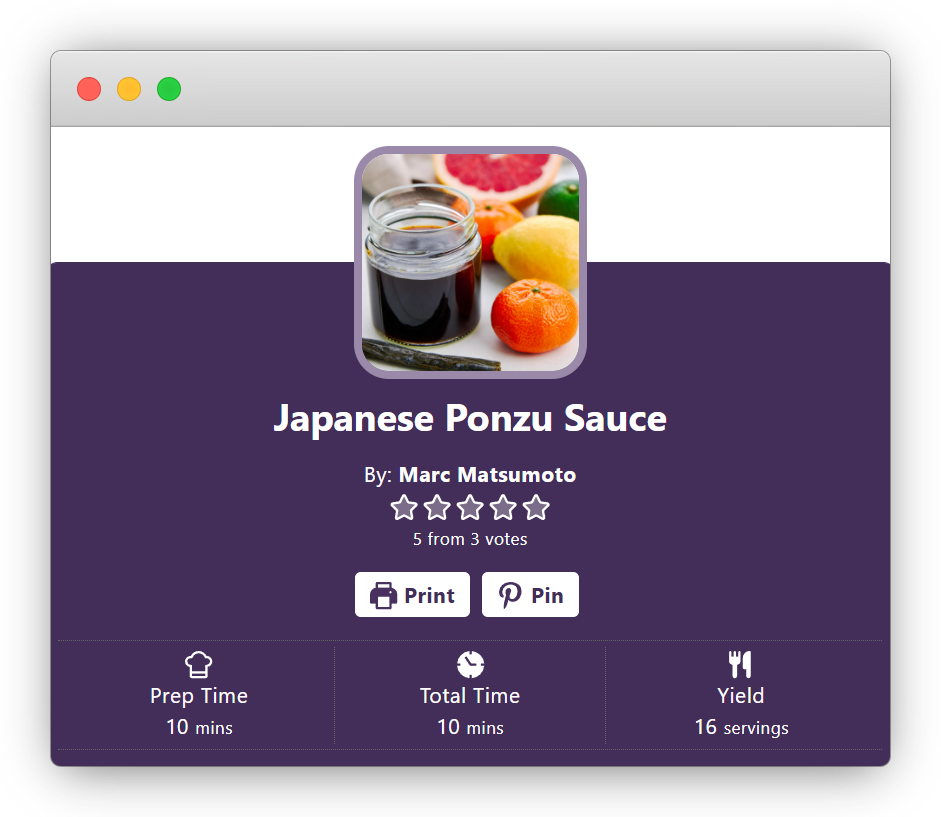 Ponzu Sauce | Source: No Recipes