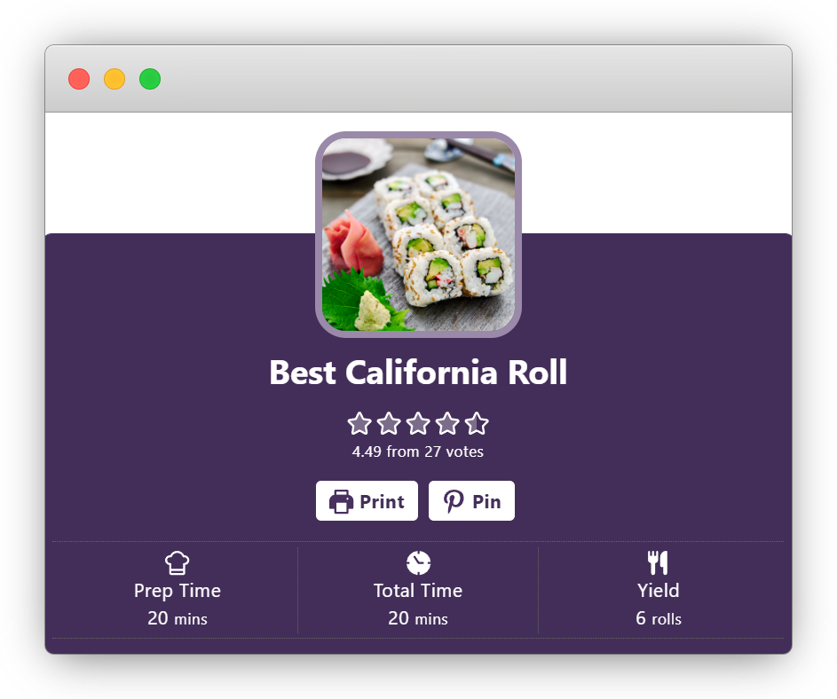 California Roll | Source: No Recipes