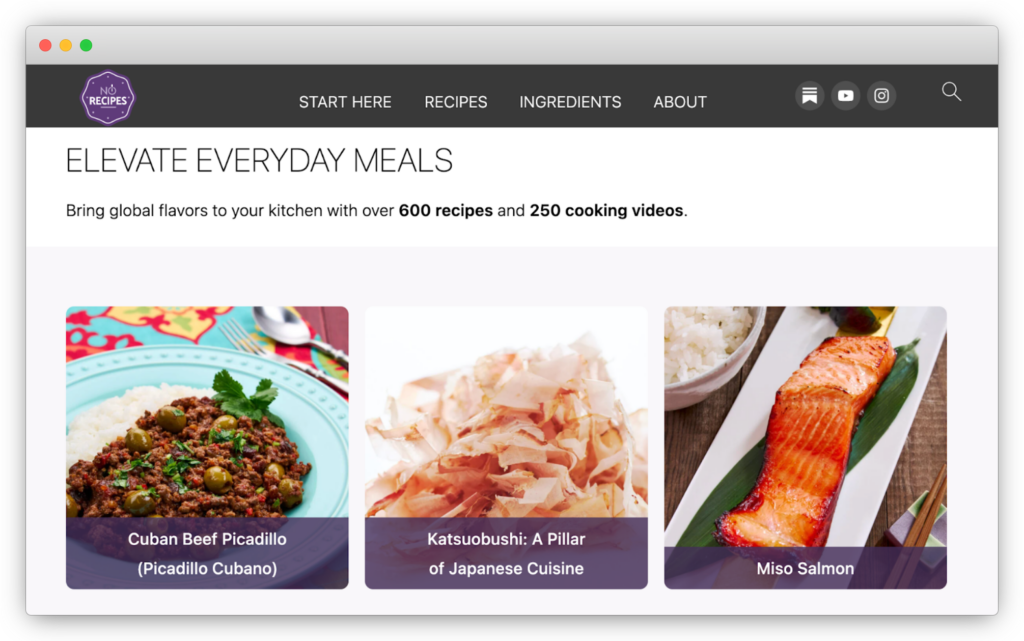 No Recipes – Home Page