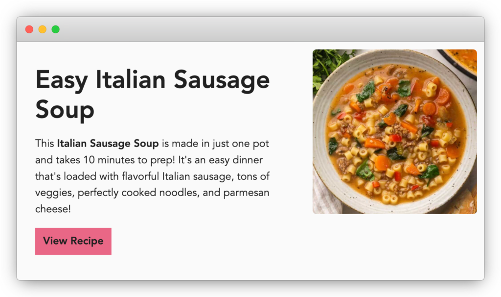 Easy Italian Sausage Soup by The Recipe Rebel