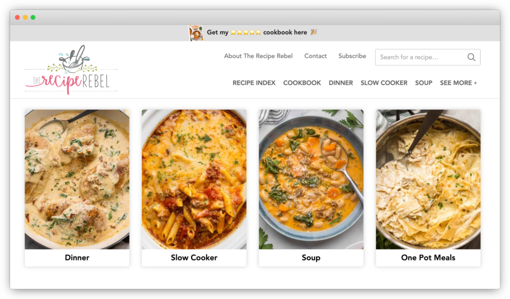 The Recipe Rebel homepage