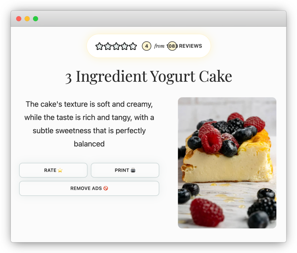 3 Ingredient Yoghurt Cake recipe
