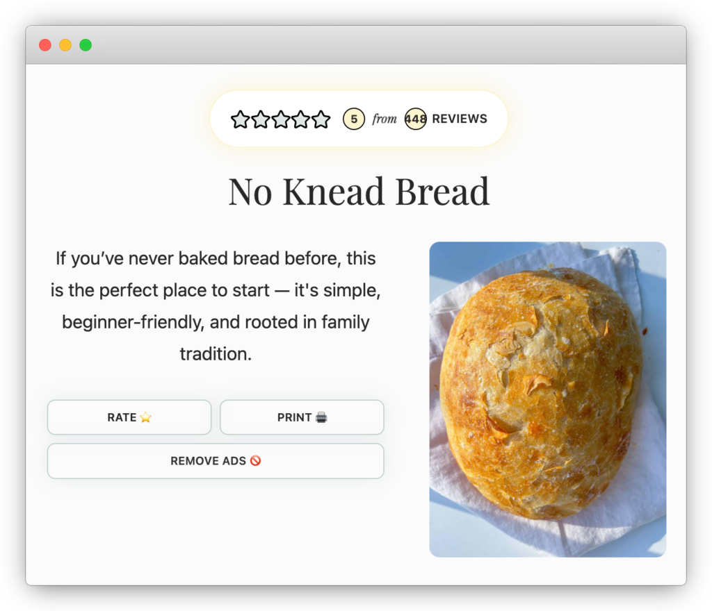 No Knead Bread recipe