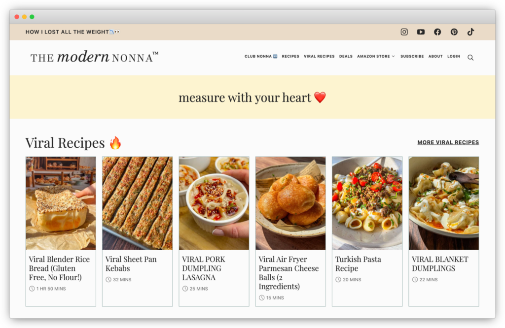 The Modern Nonna homepage